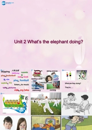 2014秋四年级英语上册 Module 3 Unit 2 What’s the elephant doing课件4 外研版（三起）