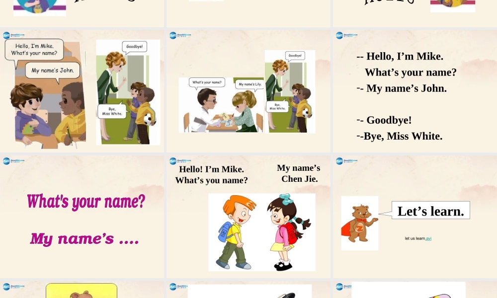 三年级英语上册 Unit 1 Hello！Part B课件 人教版（PEP）