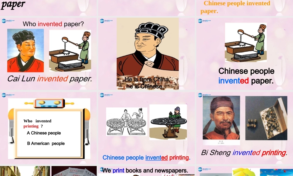 2014秋四年级英语上册 Module 4 Unit 1 Chinese people invented paper课件1 外研版（一起）