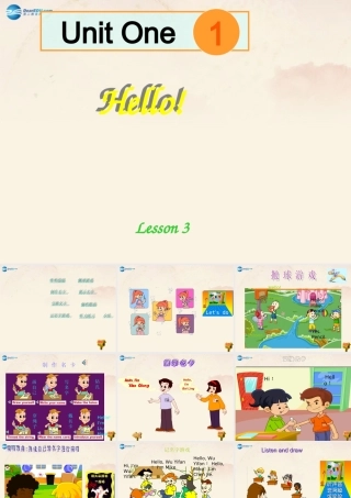 三年级英语上册 Unit 1 Hello！Part C课件 人教版（PEP）