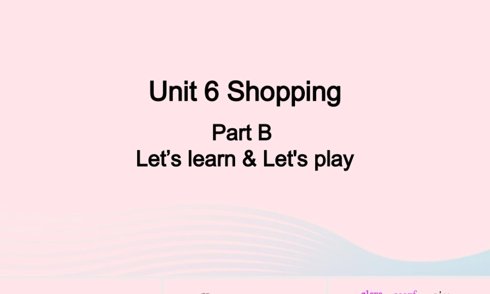 B Let's learn&Let's play课件