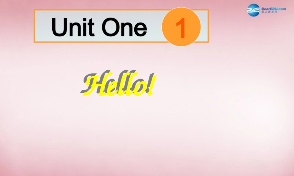 三年级英语上册 Unit1 Hello（第2课时）课件2 人教PEP