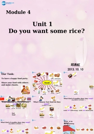 2014秋四年级英语上册 Module 4 Unit 1 Do you want some rice课件1 外研版（三起）