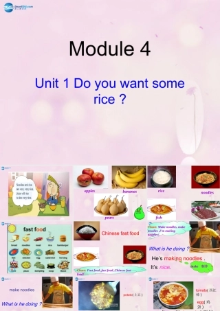 2014秋四年级英语上册 Module 4 Unit 1 Do you want some rice课件2 外研版（三起）