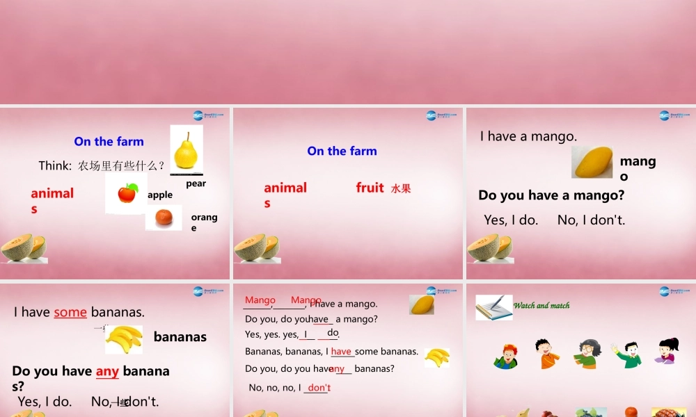 2014年秋四年级英语上册 Unit2 Let's make a fruit salad课件5 译林版