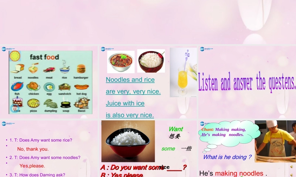 2014秋四年级英语上册 Module 4 Unit 1 Do you want some rice课件6 外研版（三起）