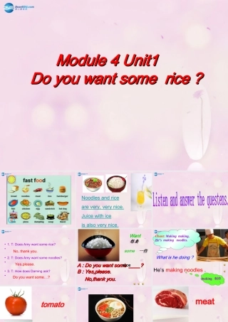 2014秋四年级英语上册 Module 4 Unit 1 Do you want some rice课件6 外研版（三起）
