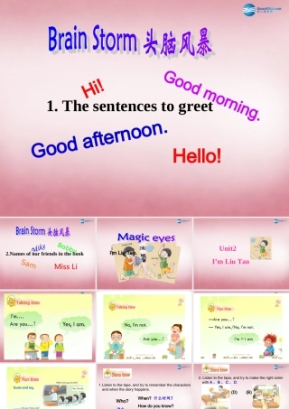 三年级英语上册 Unit2 I'm Liu Tao课件1 译林版