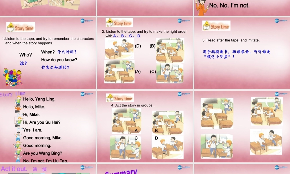 三年级英语上册 Unit2 I'm Liu Tao课件4 译林版