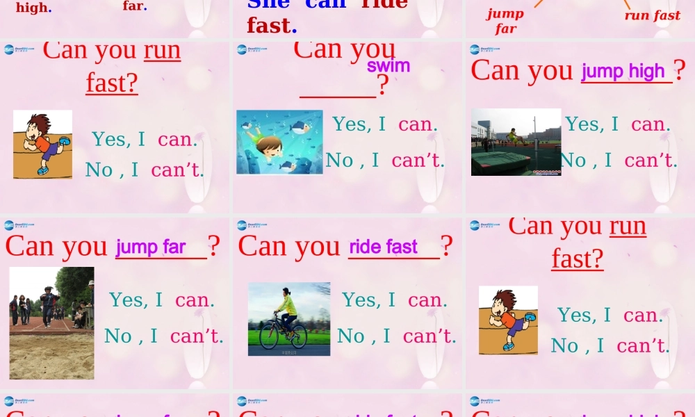 2014秋四年级英语上册 Module 5 Unit 1 Can you ran fast课件2 外研版（三起）