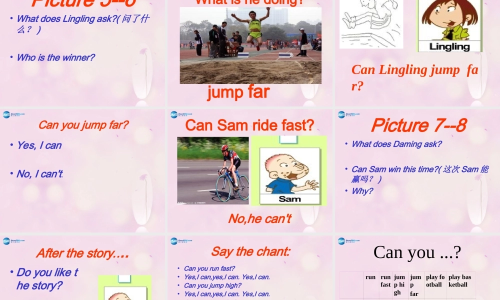 2014秋四年级英语上册 Module 5 Unit 1 Can you ran fast课件5 外研版（三起）