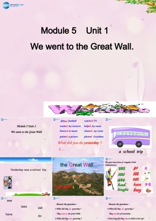 2014秋四年级英语上册 Module 5 Unit 1 We went to the Great Wall课件1 外研版（一起）