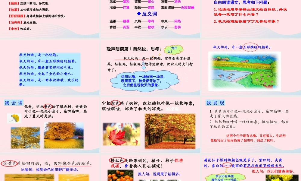 6 秋天的雨课件