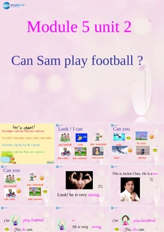 2014秋四年级英语上册 Module 5 Unit 2 Can Sam play football课件2 外研版（三起）