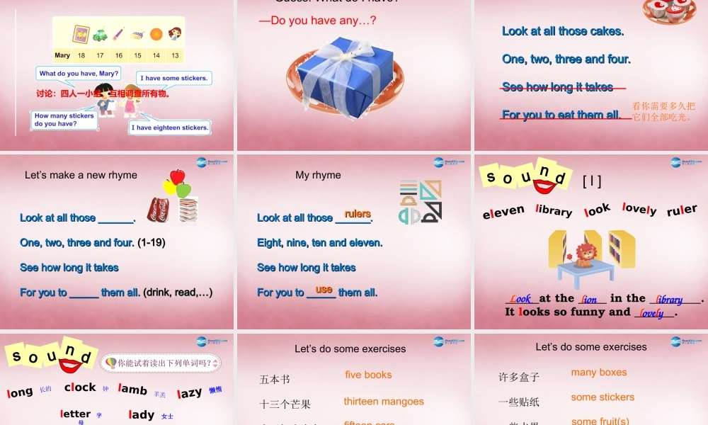 2014年秋四年级英语上册 Unit3 How many课件3 译林版