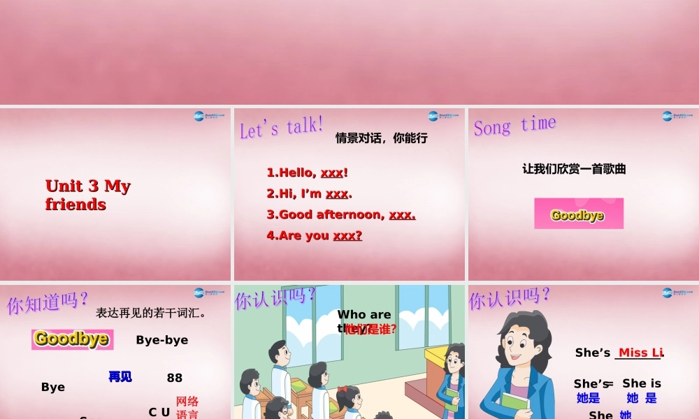 三年级英语上册 Unit3 My friends课件3 译林版