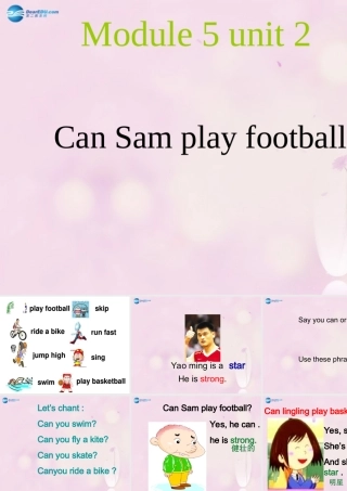 2014秋四年级英语上册 Module 5 Unit 2 Can Sam play football课件4 外研版（三起）