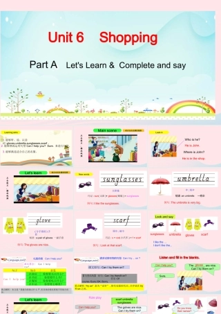Part A Let's learn&Complete and say课件