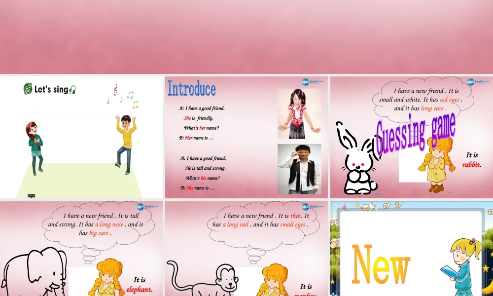 2014年秋四年级英语上册 Unit3 My Friends 课件3 人教PEP