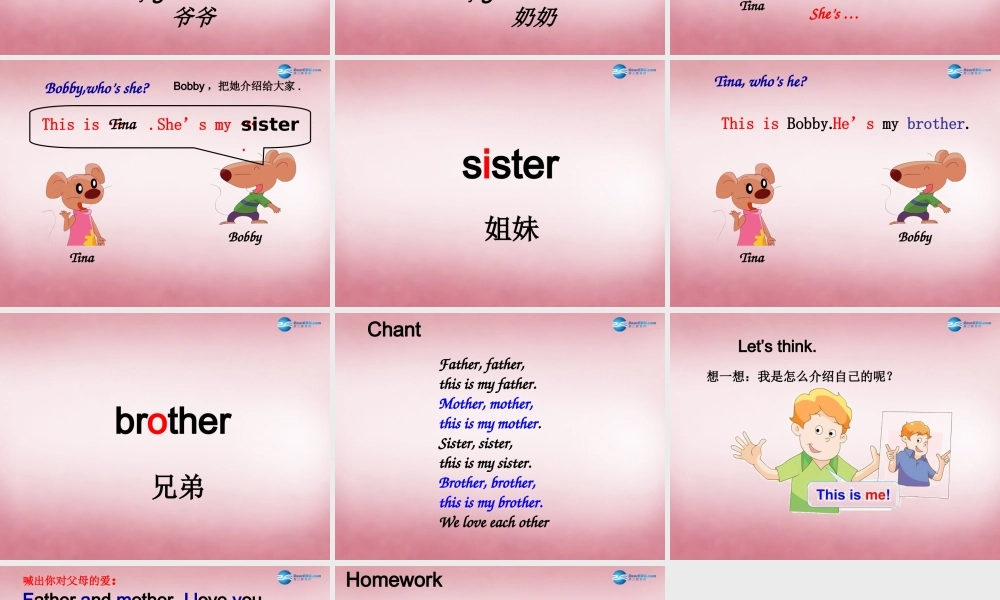 三年级英语上册 Unit4 My family课件4 译林版