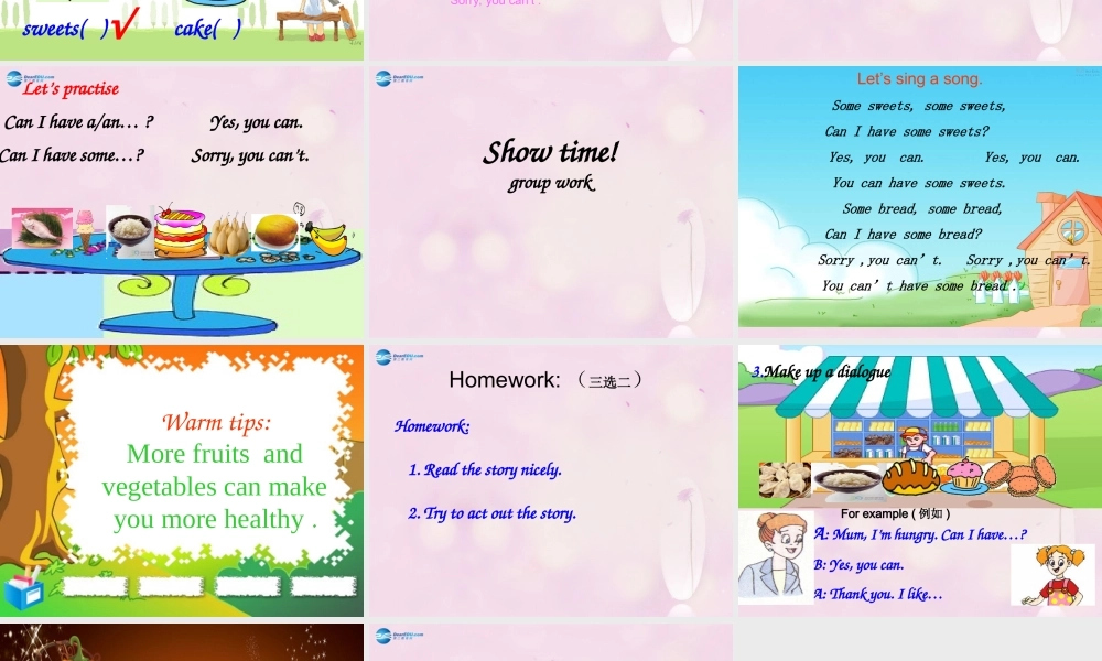 2014秋四年级英语上册 Module 6 Unit 1 Can I have some sweets课件4 外研版（三起）
