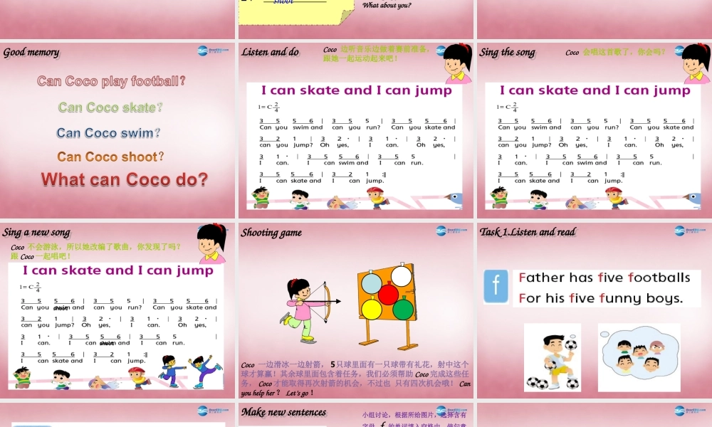 2014年秋四年级英语上册 Unit4 I can play basketball课件3 译林版