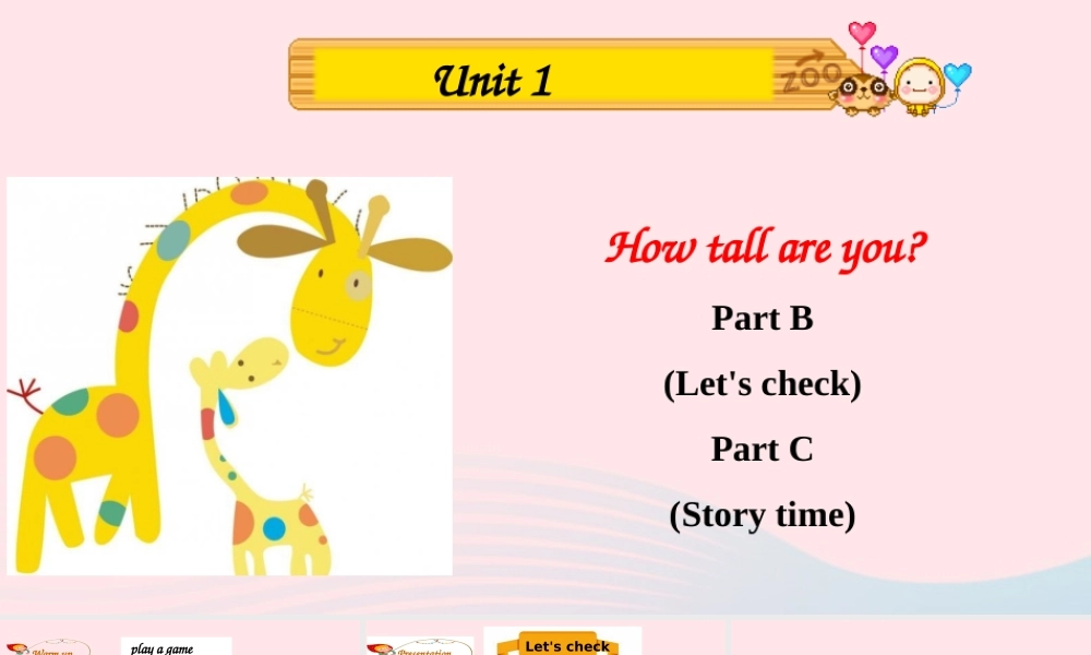 Part B Let's check & Part C Story time课件