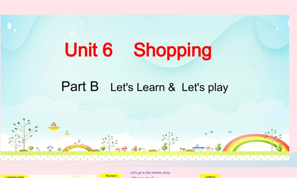Part B Let's learn&Let's play课件