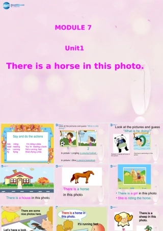 2014秋四年级英语上册 Module 7 Unit 1 There is a horse in this photo课件1 外研版（三起）
