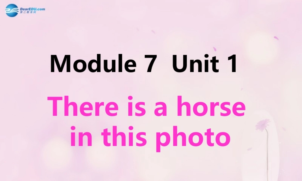 2014秋四年级英语上册 Module 7 Unit 1 There is a horse in this photo课件3 外研版（三起）