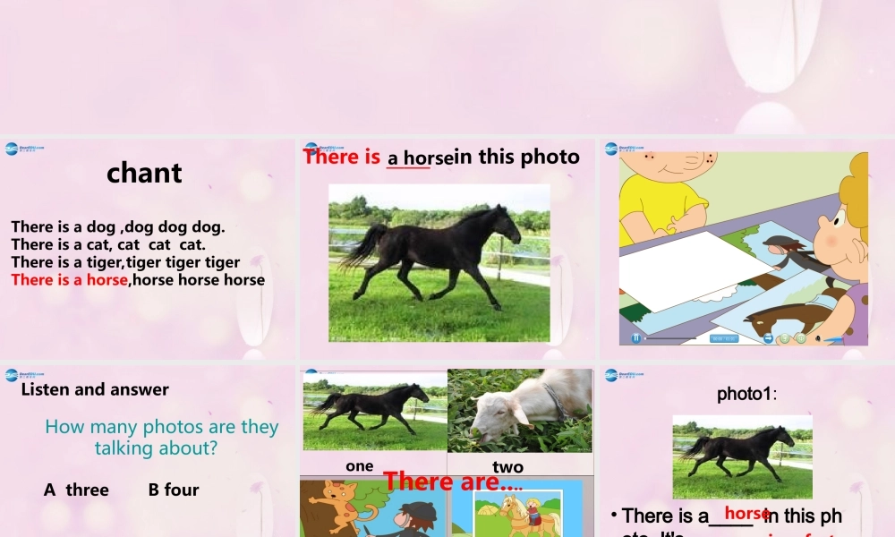 2014秋四年级英语上册 Module 7 Unit 1 There is a horse in this photo课件3 外研版（三起）