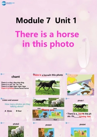 2014秋四年级英语上册 Module 7 Unit 1 There is a horse in this photo课件3 外研版（三起）
