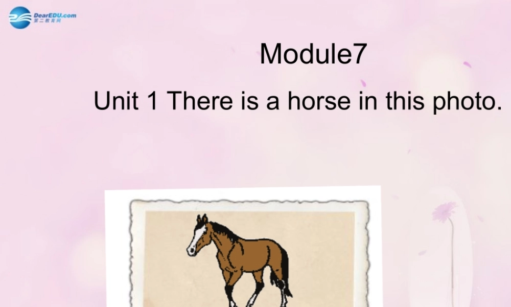 2014秋四年级英语上册 Module 7 Unit 1 There is a horse in this photo课件4 外研版（三起）