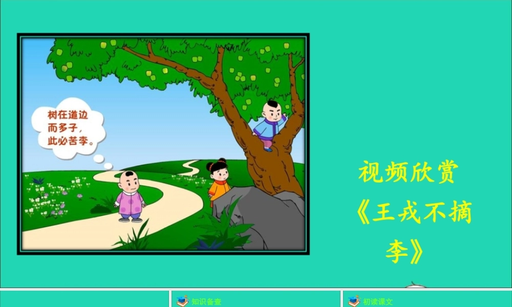 25 王戎不取道旁李课件