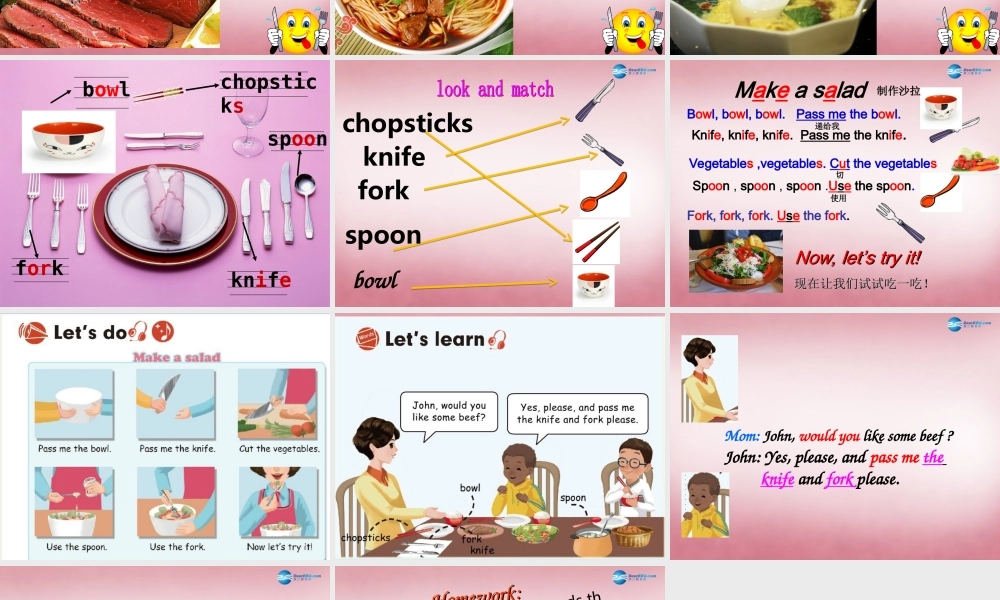 2014年秋四年级英语上册 Unit5 Dinner is ready 课件2 人教PEP