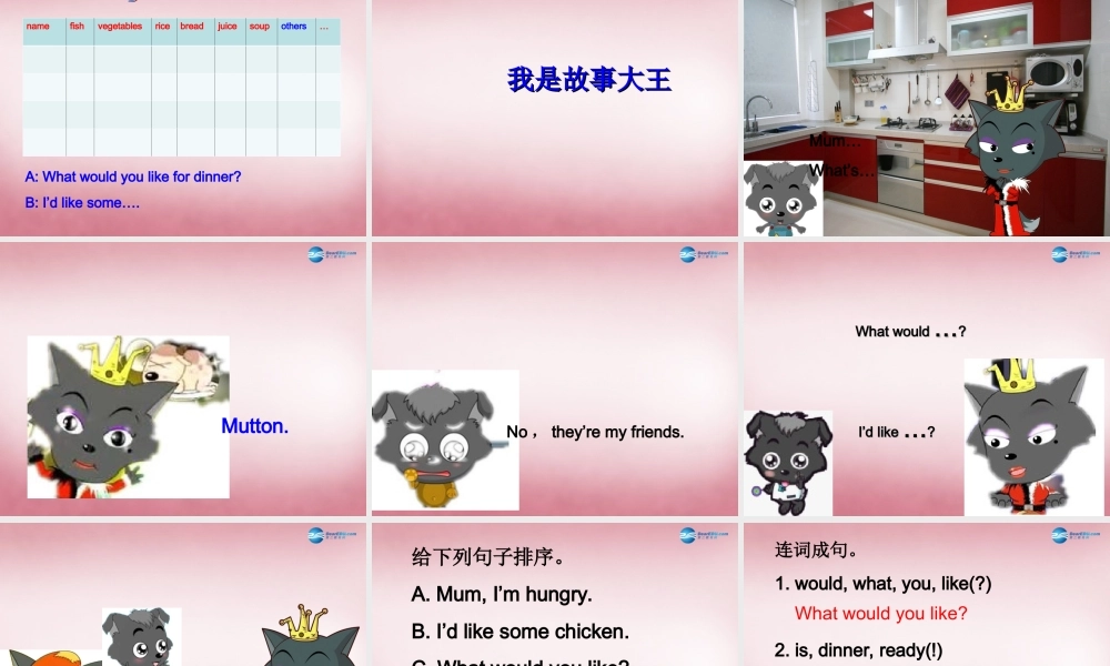 2014年秋四年级英语上册 Unit5 Dinner is ready 课件5 人教PEP