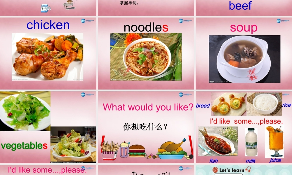 2014年秋四年级英语上册 Unit5 Dinner is ready 课件6 人教PEP