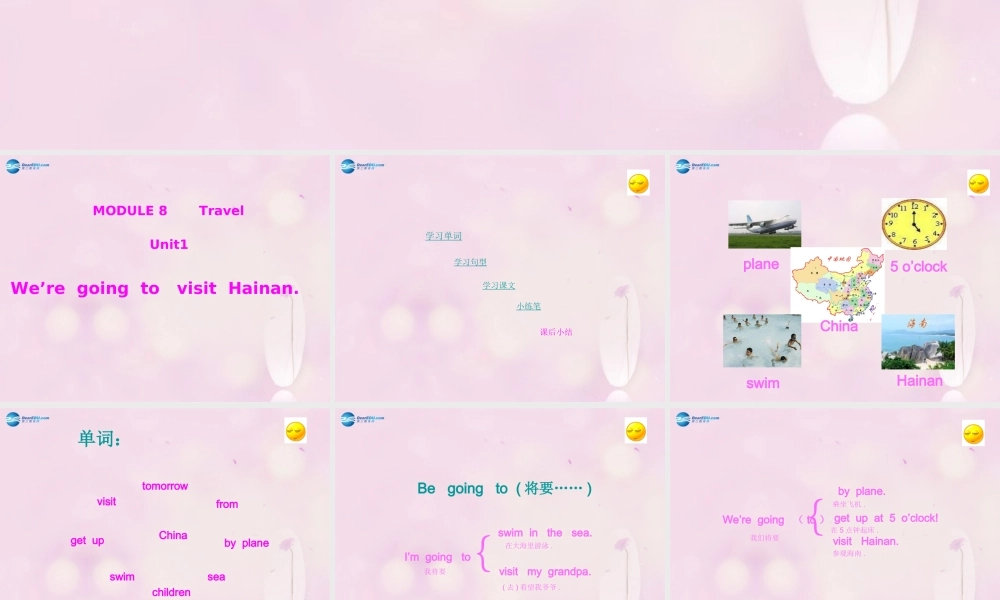 2014秋四年级英语上册 Module 8 Unit 1 We are going to visit Hainan课件4 外研版（三起）