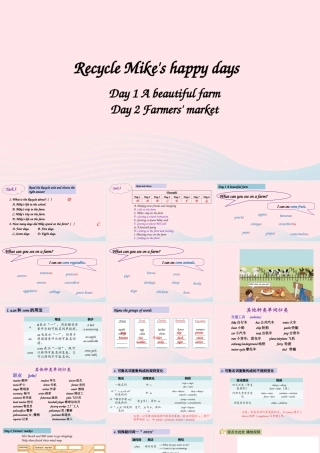 2020春六年级英语下册 Recycle Day 1 Day 2课件（含教学思路） 人教PEP版