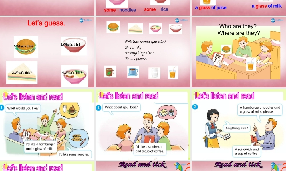 2014年秋四年级英语上册 Unit6 At the snack bar课件3 译林版