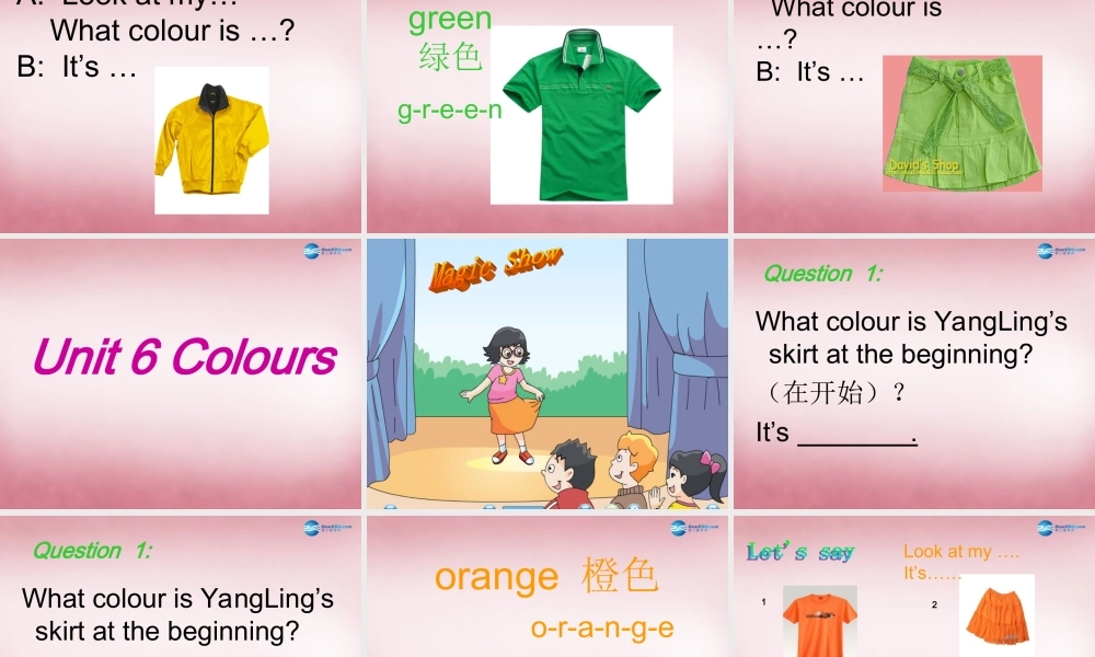 三年级英语上册 Unit6 Colours课件3 译林版