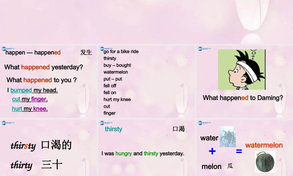 2014秋四年级英语上册 Module 9 Unit 1 What happened to you head课件1 外研版（一起）