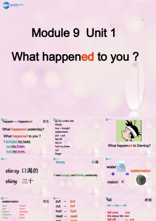 2014秋四年级英语上册 Module 9 Unit 1 What happened to you head课件1 外研版（一起）