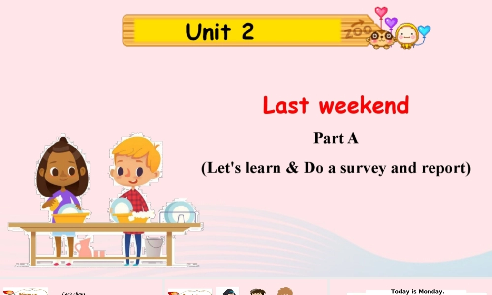 2020春六年级英语下册 Unit 2 Last weekend Part A Let's learn Do a survey and report课件+素材 人教PEP版