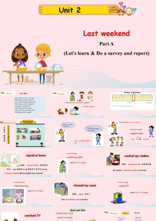 2020春六年级英语下册 Unit 2 Last weekend Part A Let's learn Do a survey and report课件+素材 人教PEP版