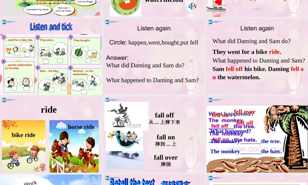 2014秋四年级英语上册 Module 9 Unit 1 What happened to you head课件2 外研版（一起）