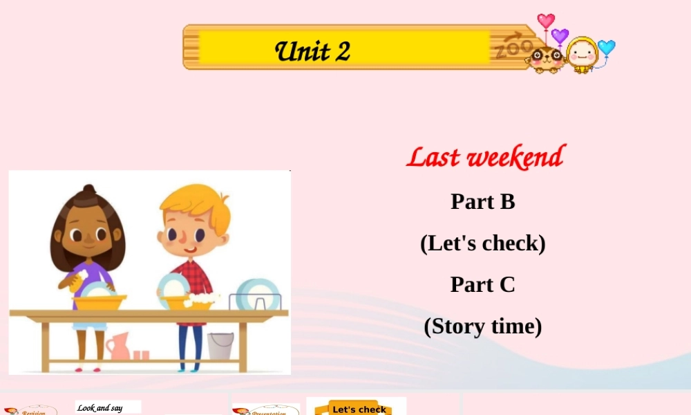 2020春六年级英语下册 Unit 2 Last weekend Part B Let's check Part C Story time课件+素材 人教PEP版