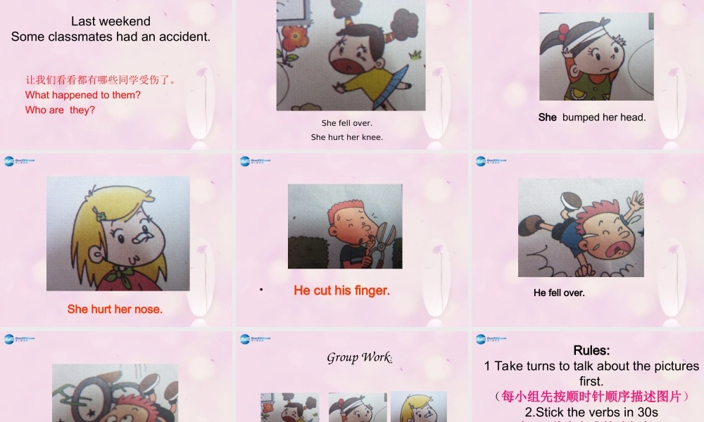 2014秋四年级英语上册 Module 9 Unit 2 I bumped my head课件1 外研版（一起）