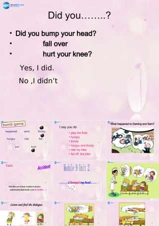 2014秋四年级英语上册 Module 9 Unit 2 I bumped my head课件1 外研版（一起）