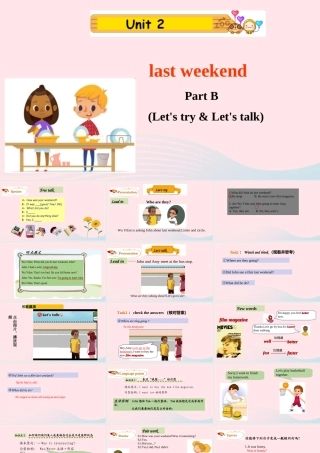 2020春六年级英语下册 Unit 2 Last weekend Part B Let's try Let's talk课件+素材 人教PEP版